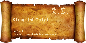 Klemp Dániel névjegykártya